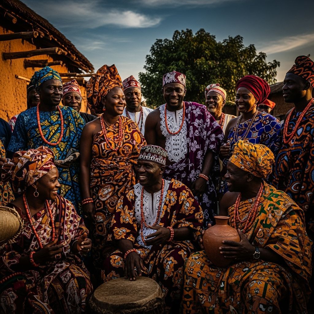 Vibrant African Cultural Scene in Hyperrealistic Style