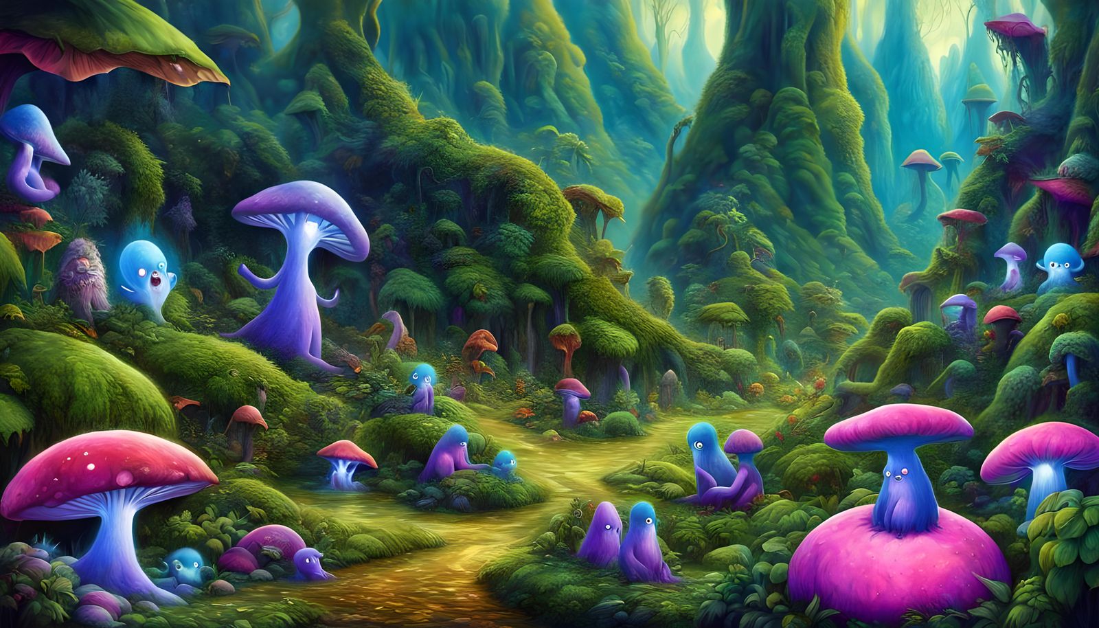 Mushroom Gods: Cute Eldritch Beings in Froud Style