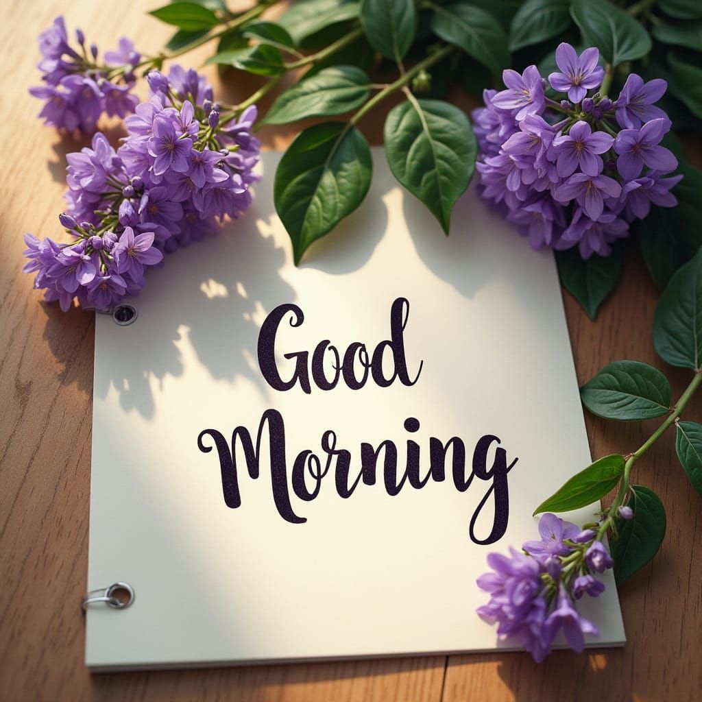 Good Morning Still Life with Purple Flowers