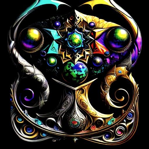 Surreal Abstract Fractal in Deep Triadic Colors