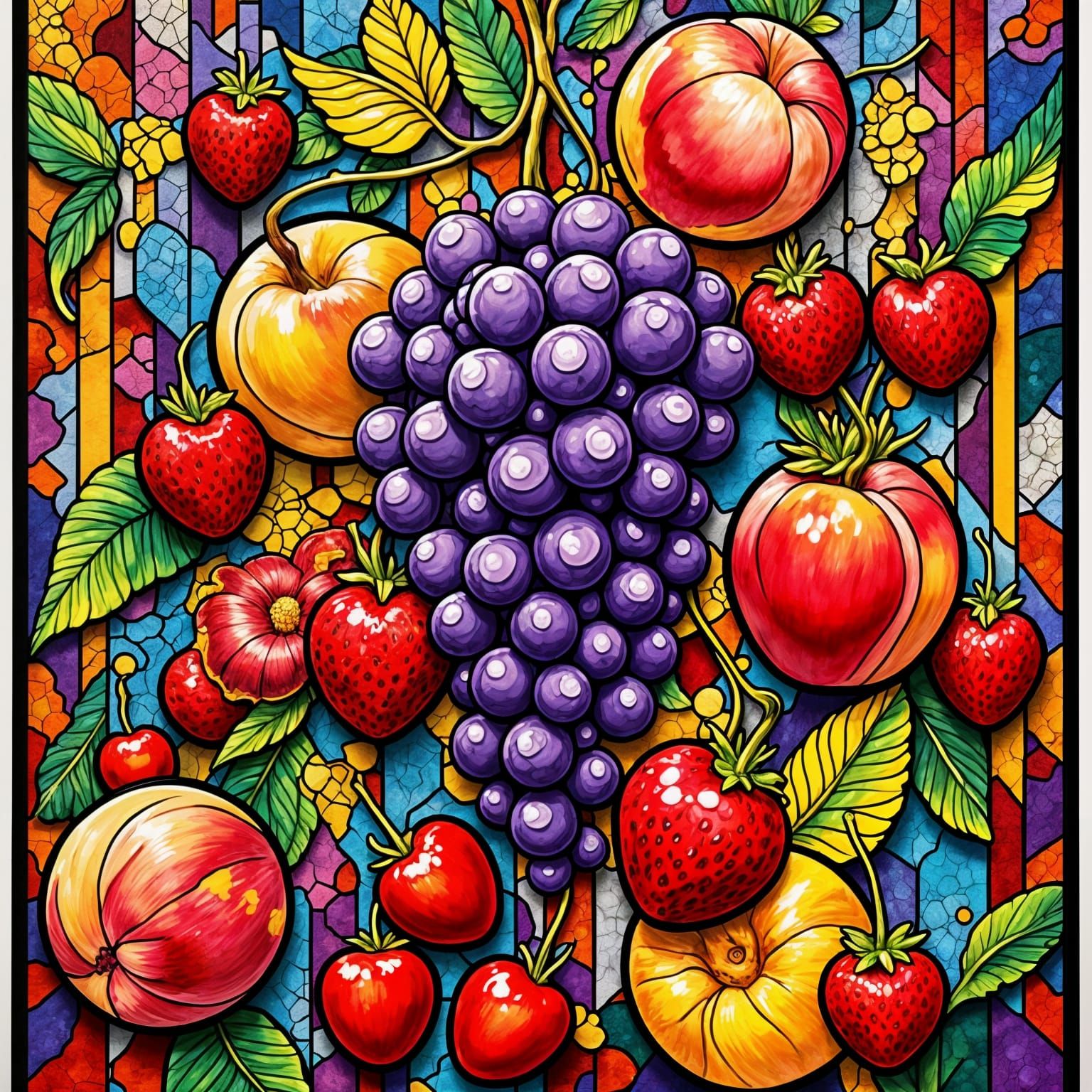 Vibrant Pop Art Explosion in Triadic Colors