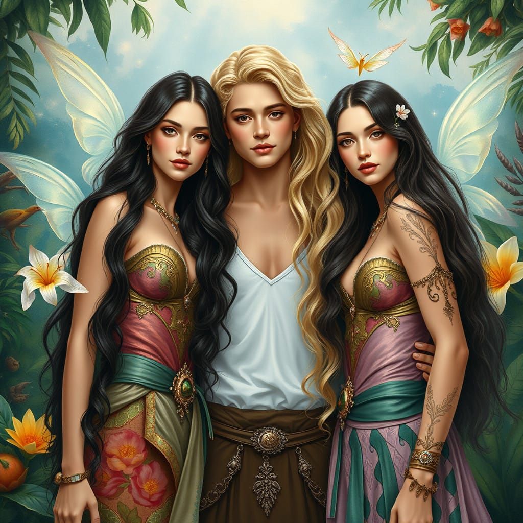 Ethereal Beauty: Alpha Women and Young Man in Harmony with N...