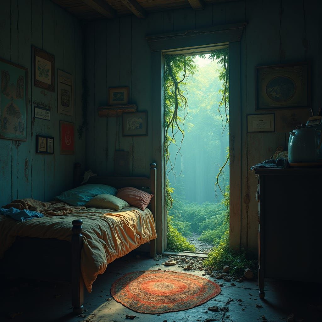 Mystical Forest Portal in Detailed Matte Painting Style