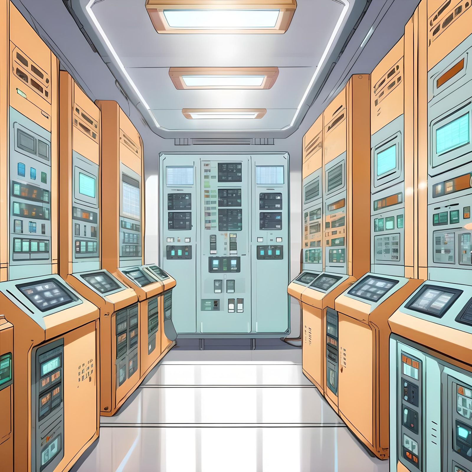 High-Tech Electrical Panel in Anime Mecha Style