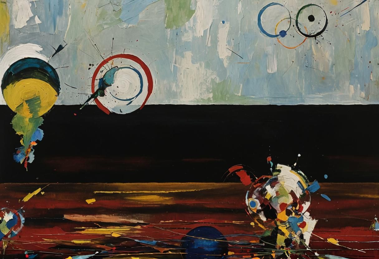 Dynamic Abstract Expressionism in Bold Colors