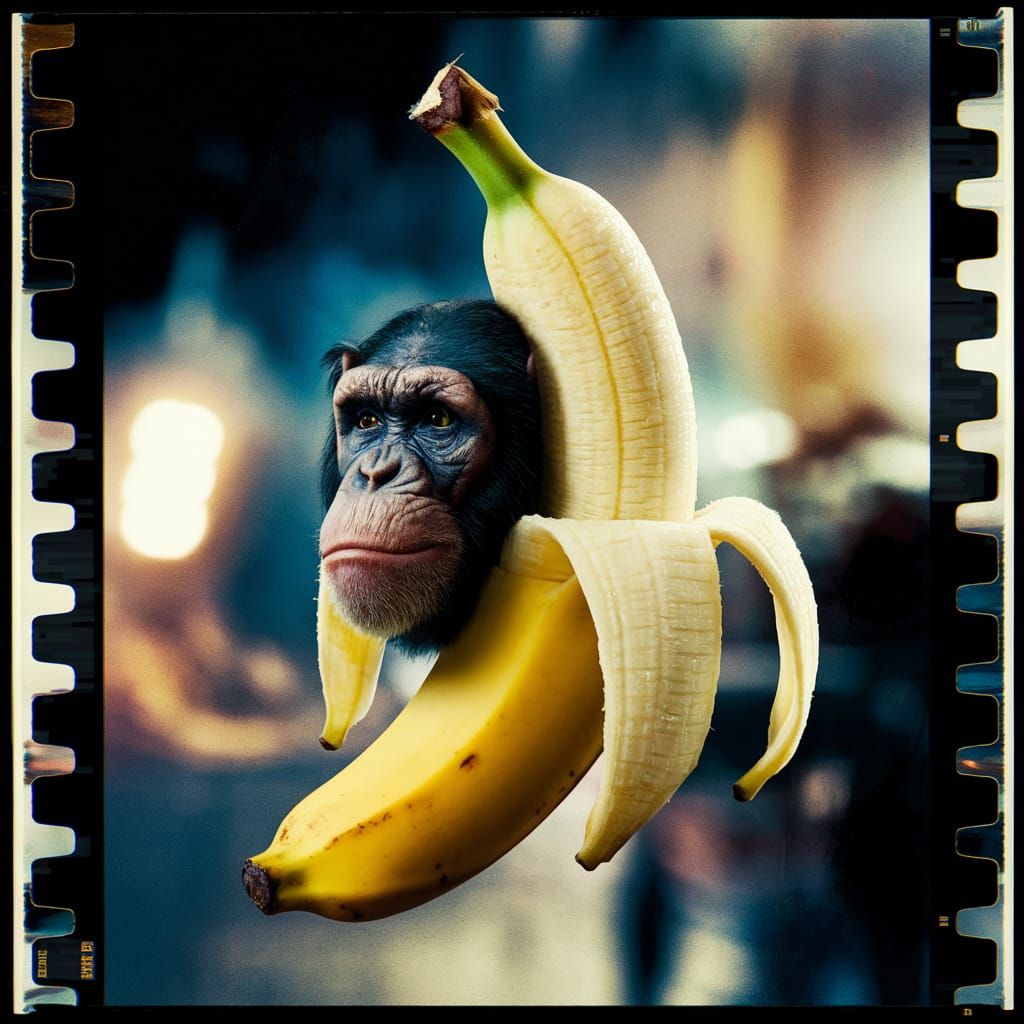 A Banana Chimpanzee Masterpiece in 35mm Film