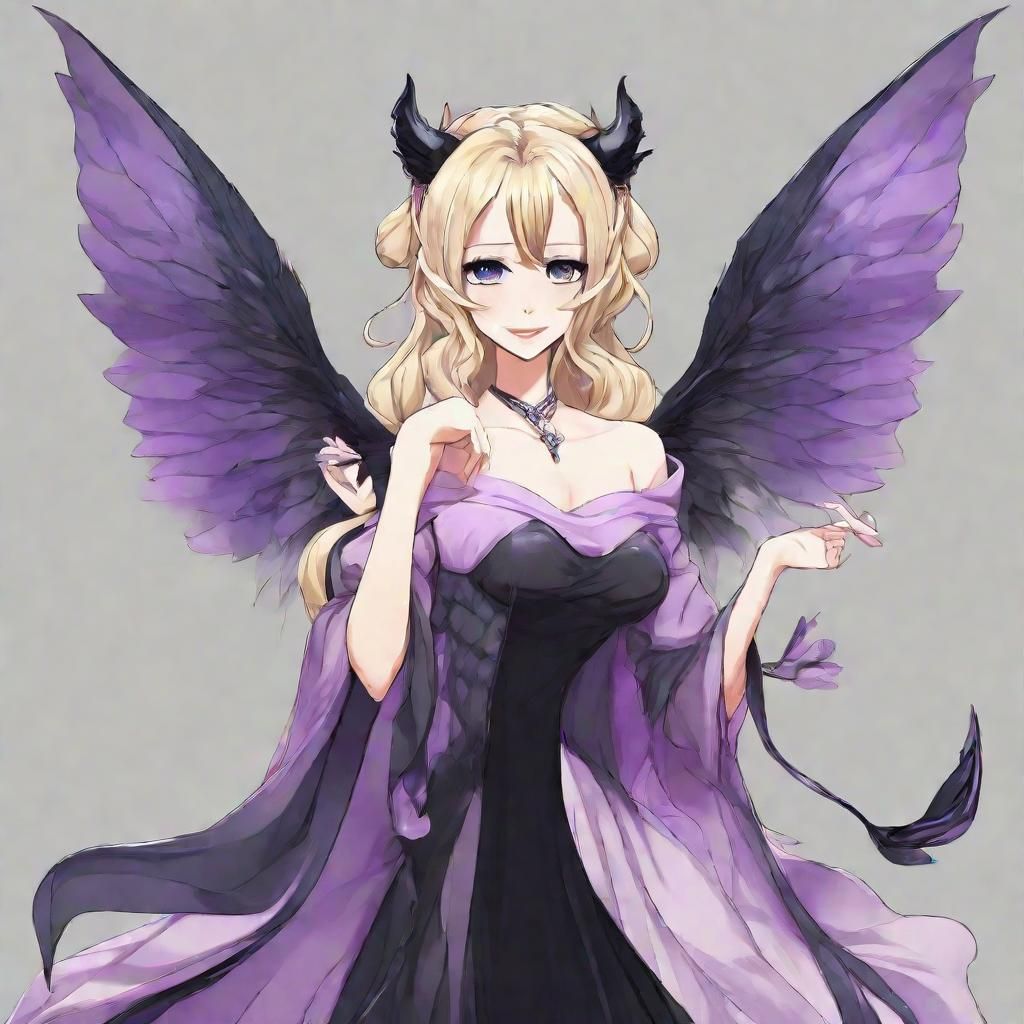 Elegant Anime Fairy: Young Blonde Woman Fullbody