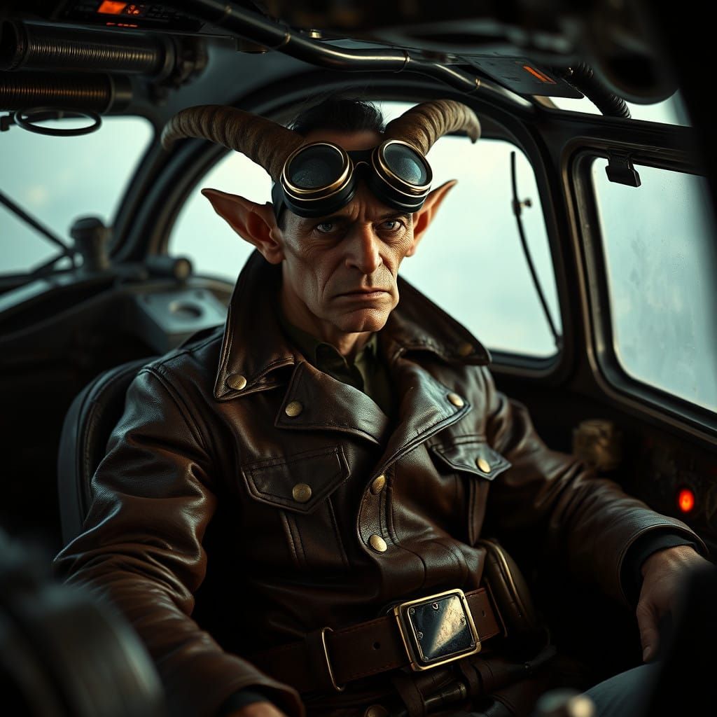 Steampunk Test Pilot in Grimdark Fantasy World