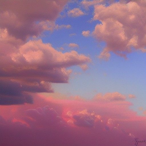 Pink Clouds: An Oil Painting Landscape