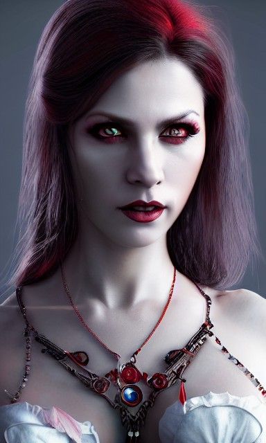 Photorealistic Portrait of a Vampire Librarian