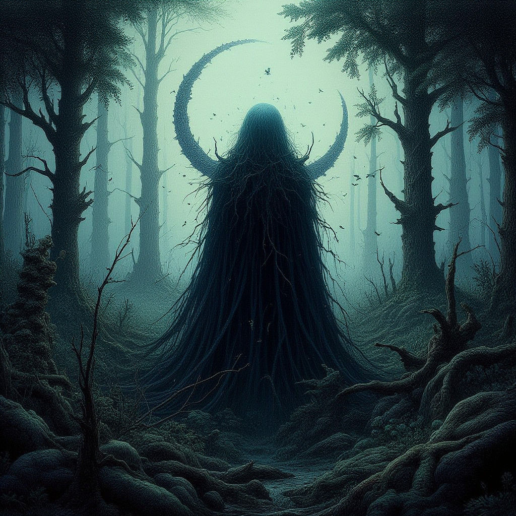 Melancholic Despair in Abandoned Landscape, Dark Surrealism