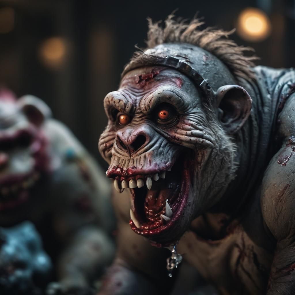 Horror Photography: Zombie Monkey Clown Close-up