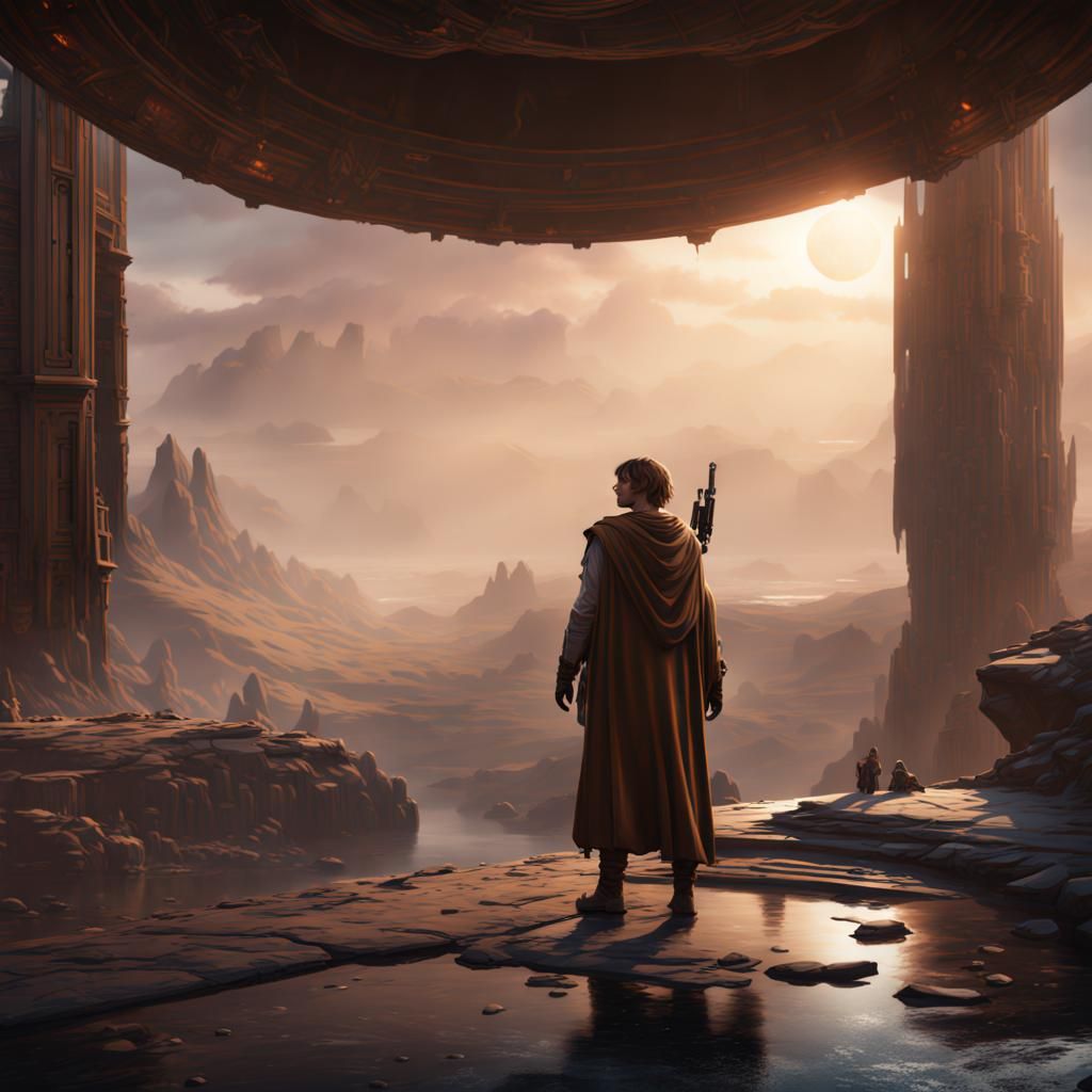 Young Jedi in Detailed Matte Painting