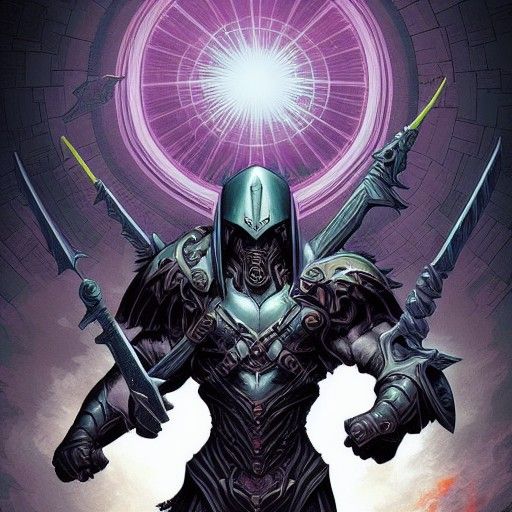 Dark Paladin in Comic Book Style