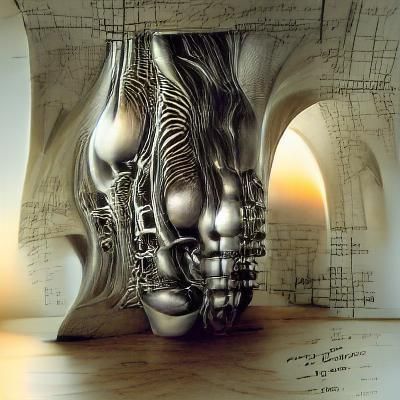 Surreal Biomechanical Creation in Giger Style