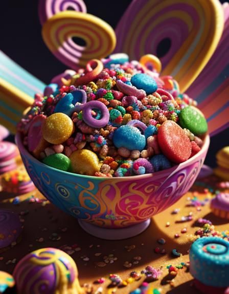 Cereal Bowl in Candyland: 3D Concept Art