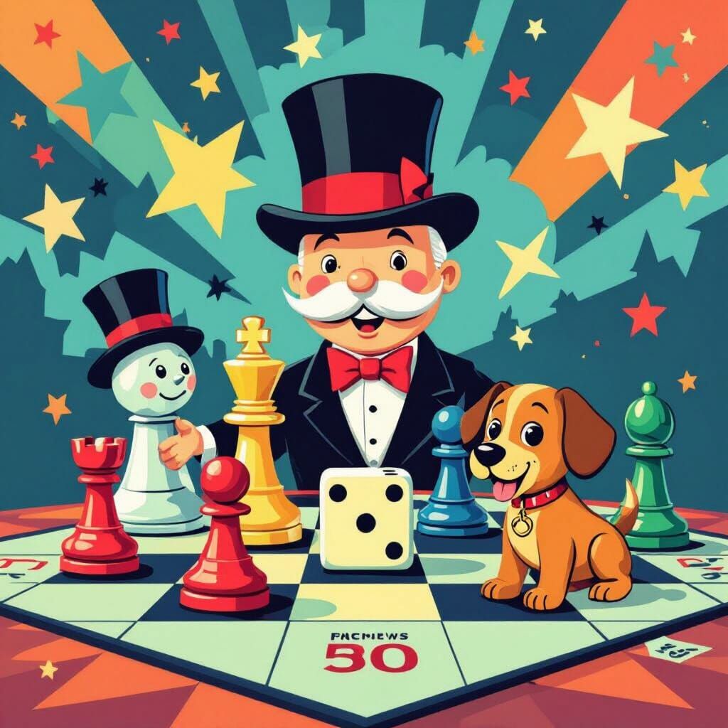 Monopoly Game Pieces Fan Art Digital Illustration