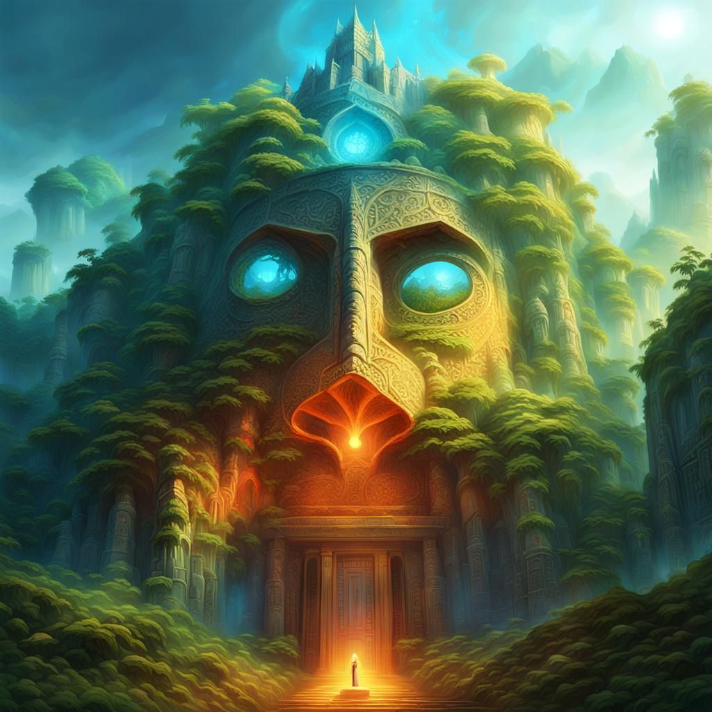 Mystical Mountain Temple in a Breathtaking Landscape