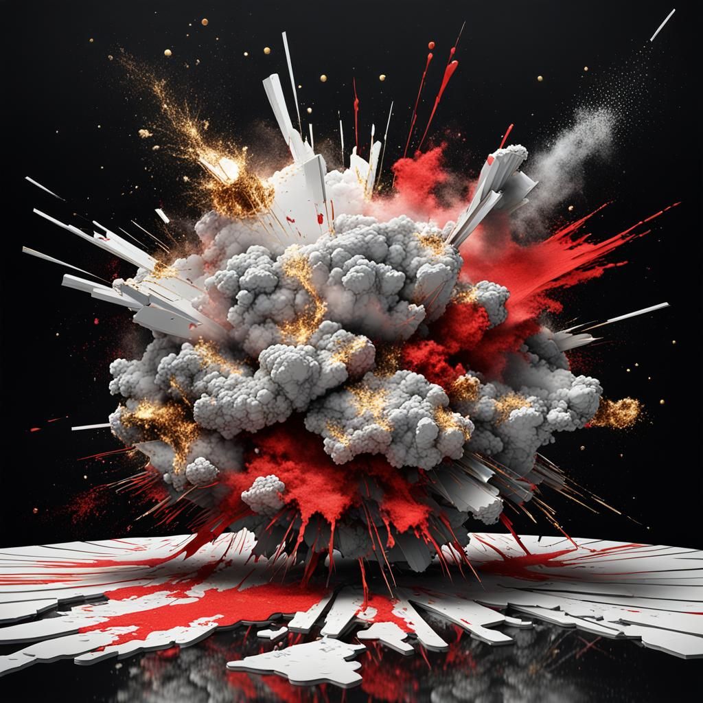 Explosion of Paint with Kintsugi Technique