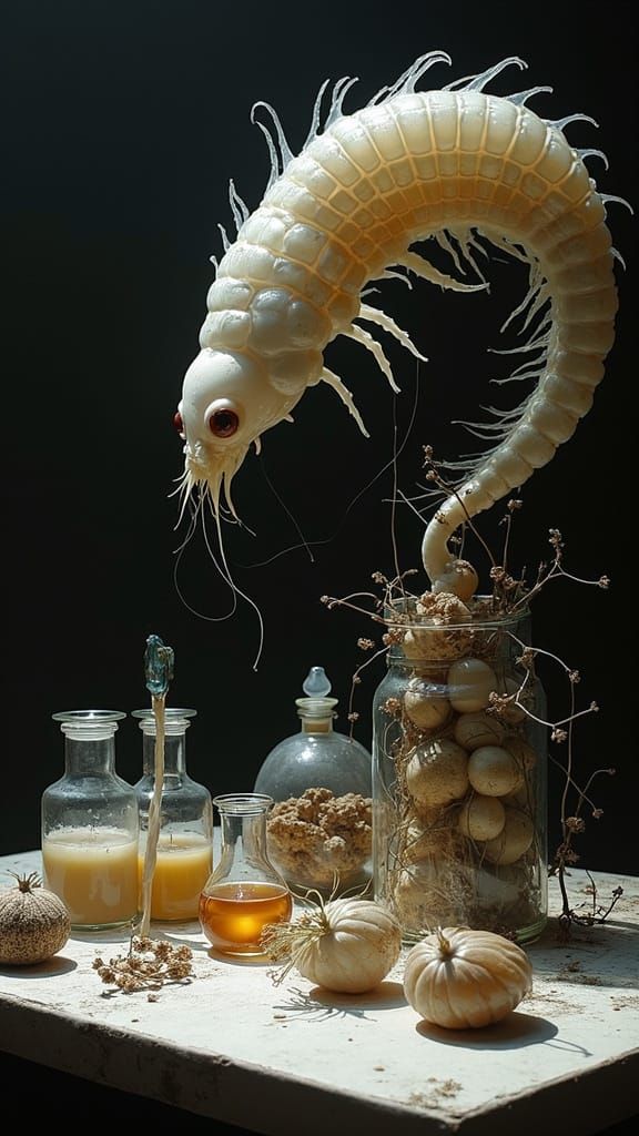 Still Life of Daphnia Pulex with Eerie Lighting