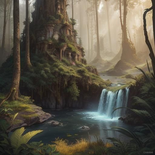 Gnome Artificer in Prehistoric Faerun, Digital Matte Paintin...