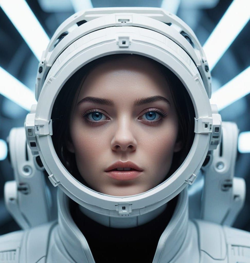 Hyperrealistic Portrait Consumed by Modern Electronics in a ...