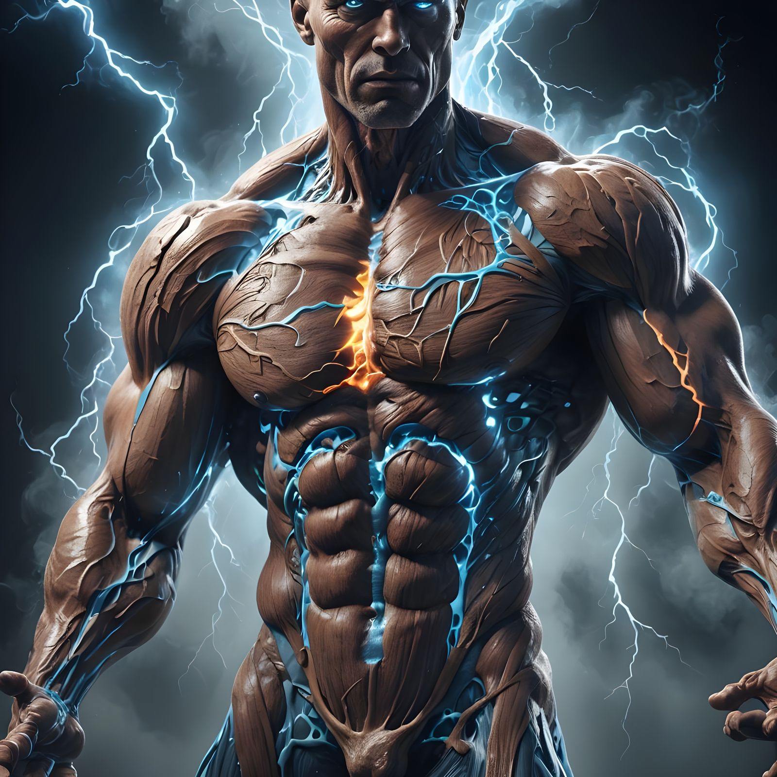 Glowing Energy Anatomy: Vitality Rendered Artistically