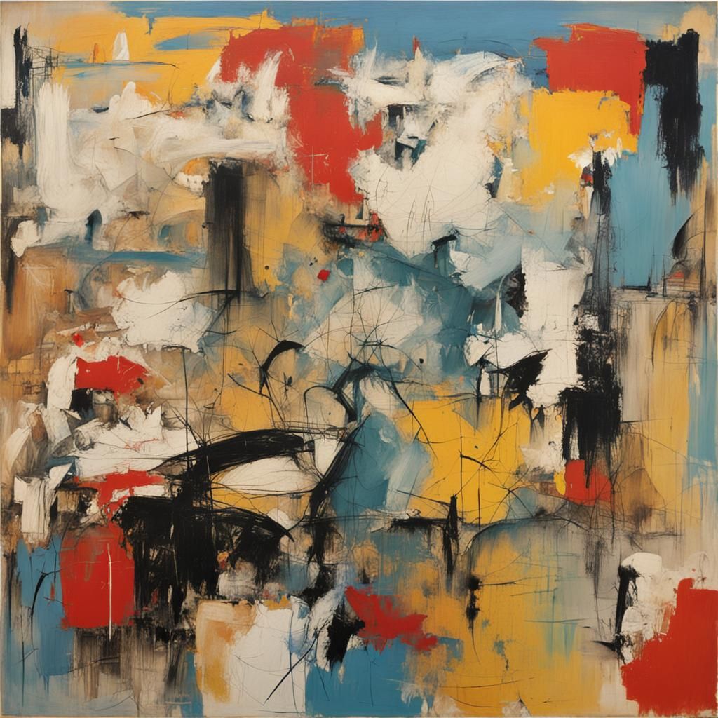 Abstract Heartbreak Hotel Inspired by De Kooning