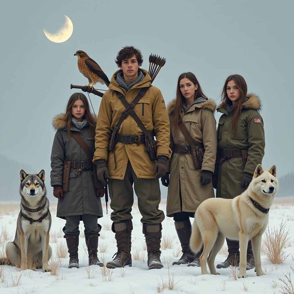 Moonlit Guardians in Earthy Winter Gear