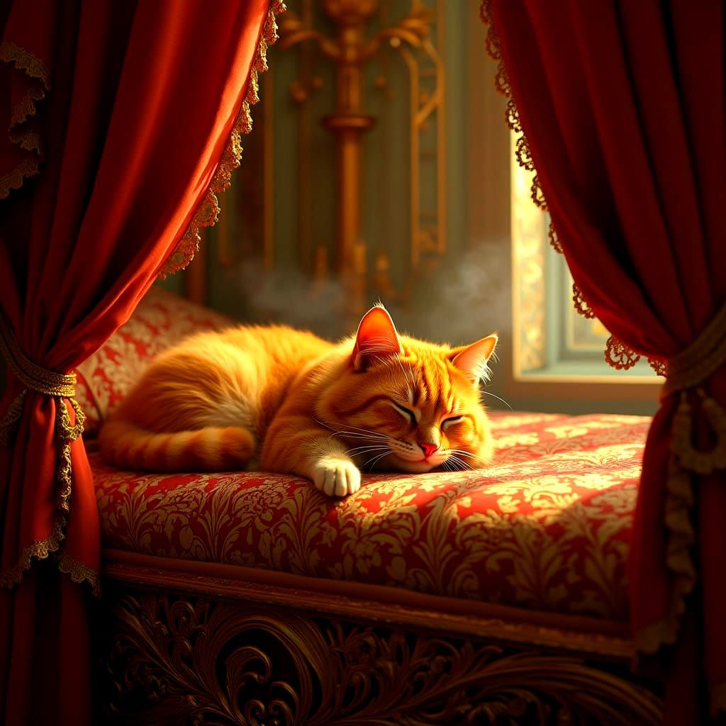 Orange Cat in Epic Cinematic Digital Painting