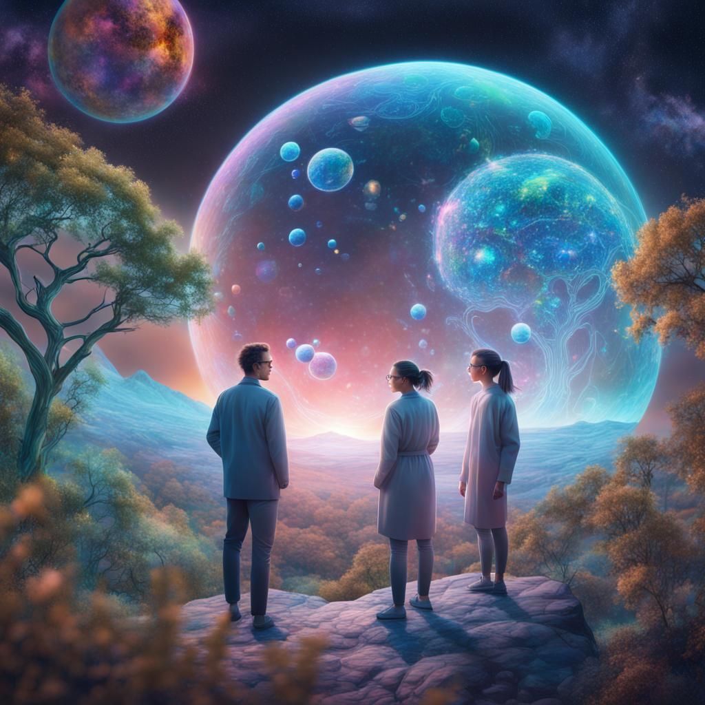 Holographic Planet Simulation by Pablo Amaringo