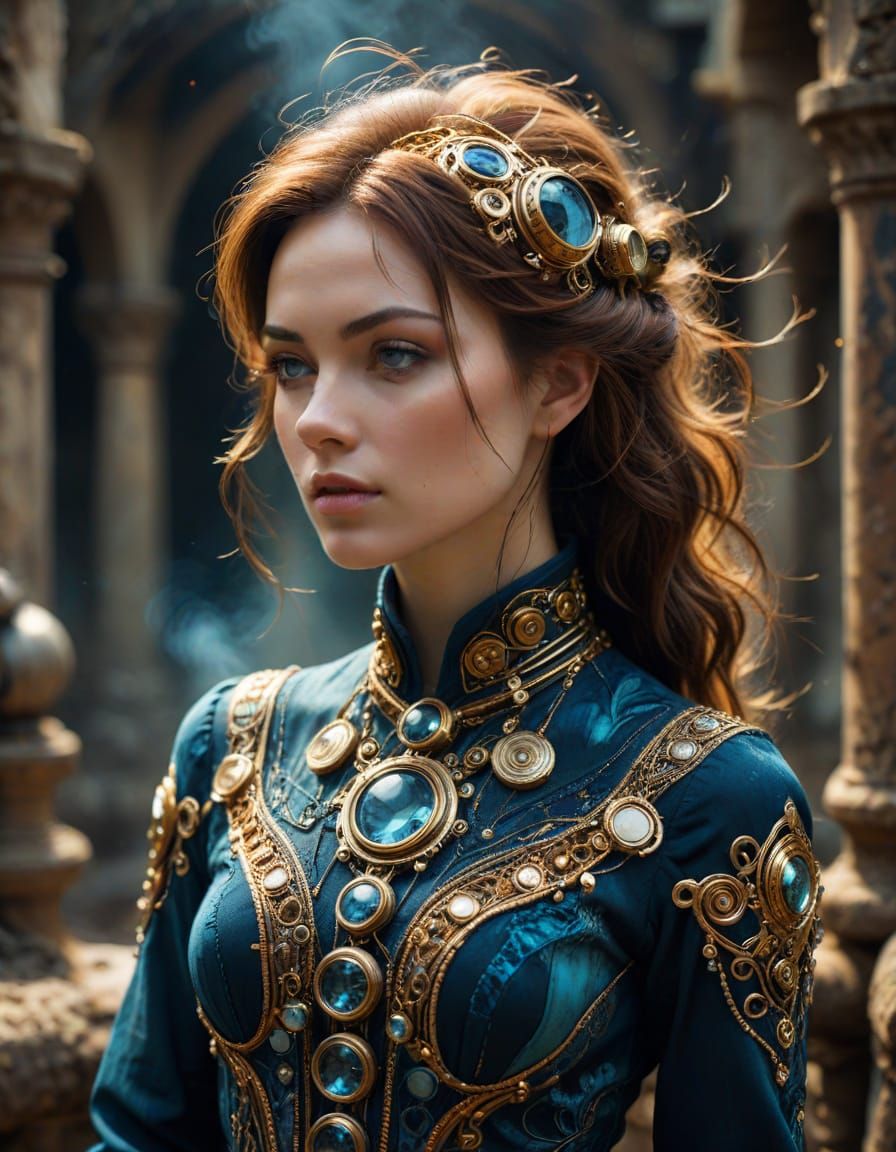 Whimsical Dreamworld Portrait in Rich, Vibrant Colors