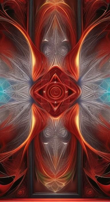 4k res symmetrical fractal random art effect and still motio...
