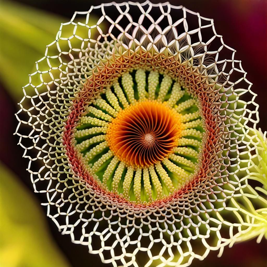 Bioluminescent Fractal Plant in Macro Detail