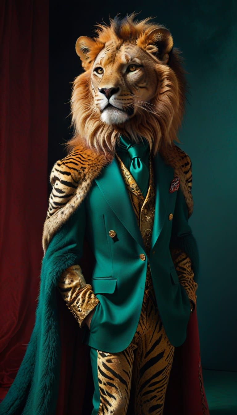 Wildlife Fashion Icons Pose in Luxurious High-End Attire