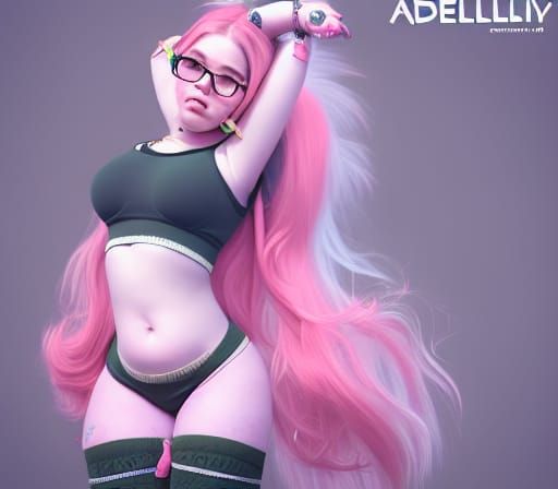 Cute Chubby Girl Illustration in Detailed Octane Render