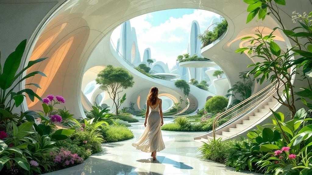 Utopian Future with Frutiger Architecture