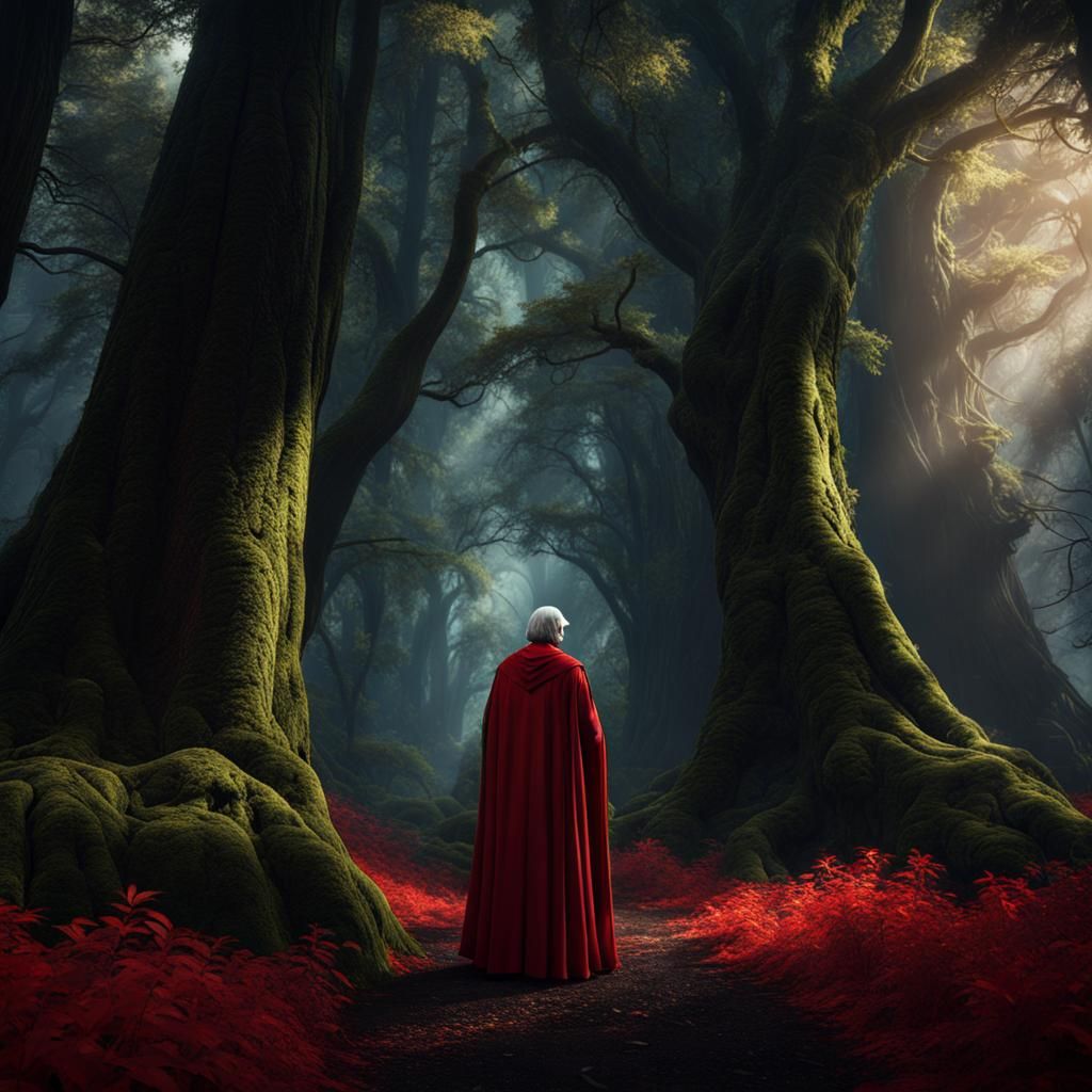 Dante Alighieri in Dark Forest: Fantasy Concept Art