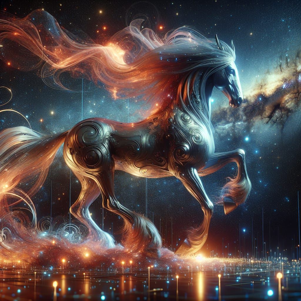 Celestial Horse Astride Andromeda Galaxy in 8K