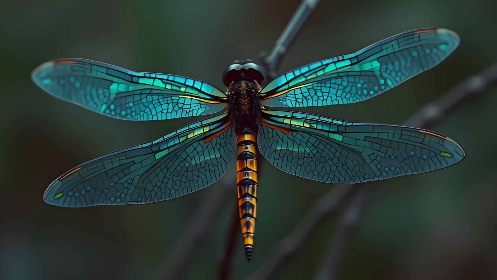 Detailed Close-up of Dragonfly Wings in High Definition
