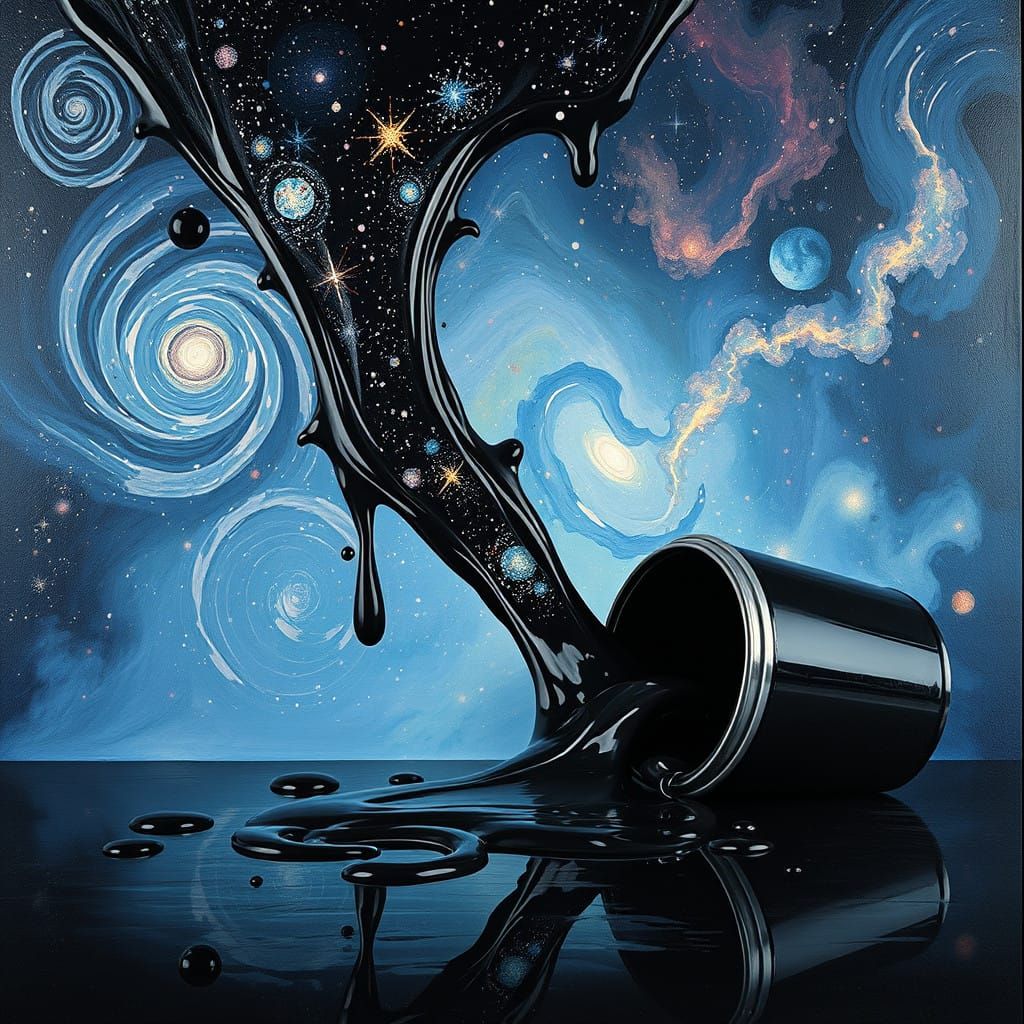 Galactic Impasto Cosmic Scene