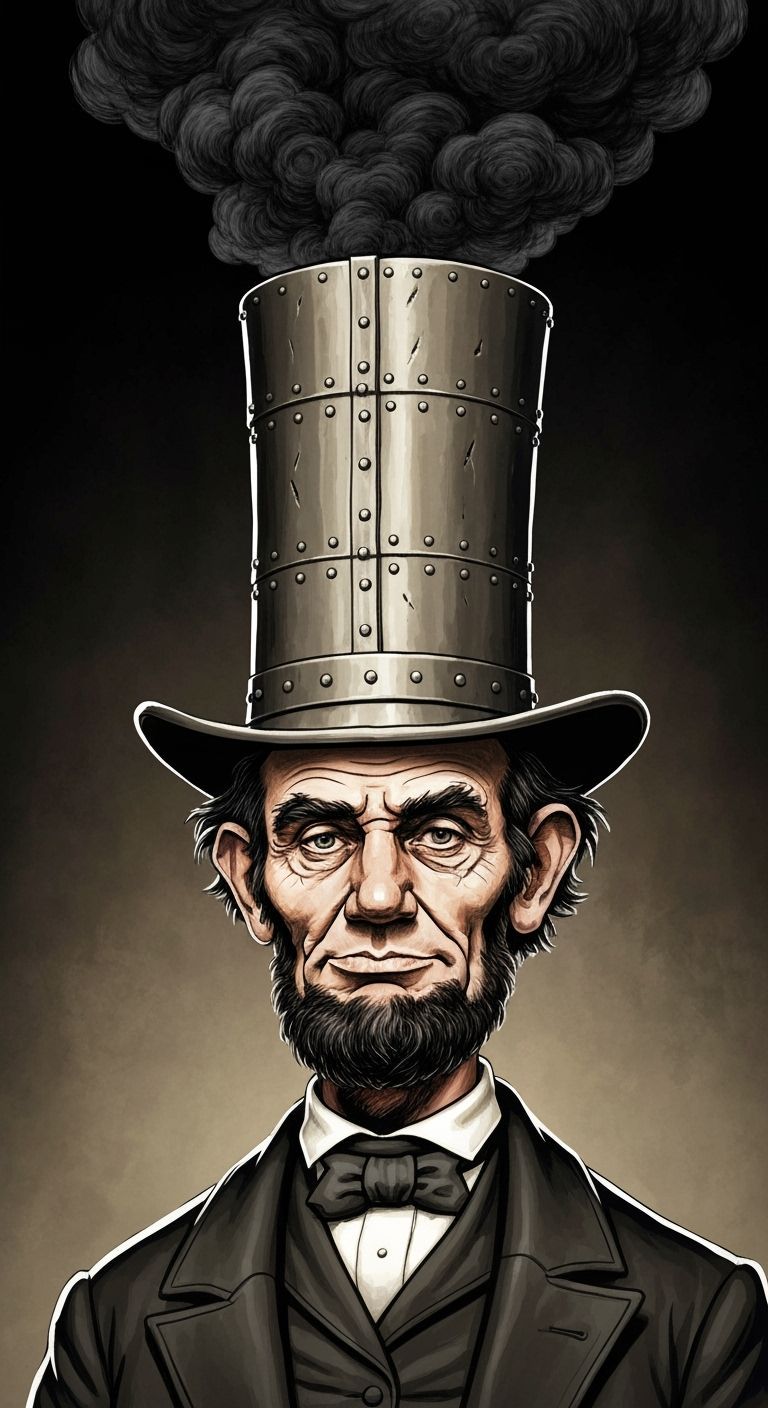 Lincoln's Smoky Stovepipe Hat Caricature