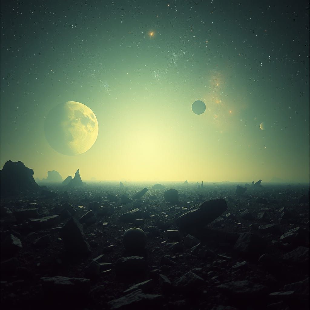 Cosmic Catastrophe in a Muted Cinematic Aesthetic