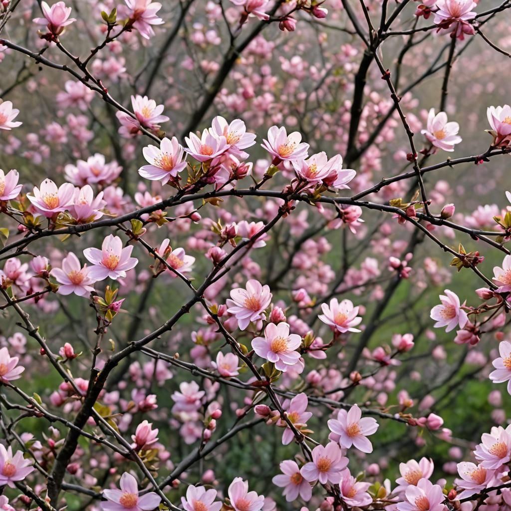 Spring Flowers in Morning Dew