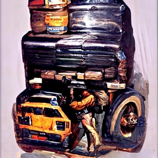 Dramatic Oil Painting of Drug Smuggling