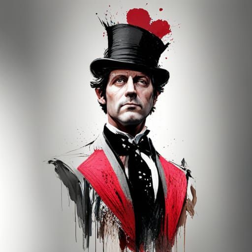 Victorian King of Hearts Portrait with Graffiti Art Elements