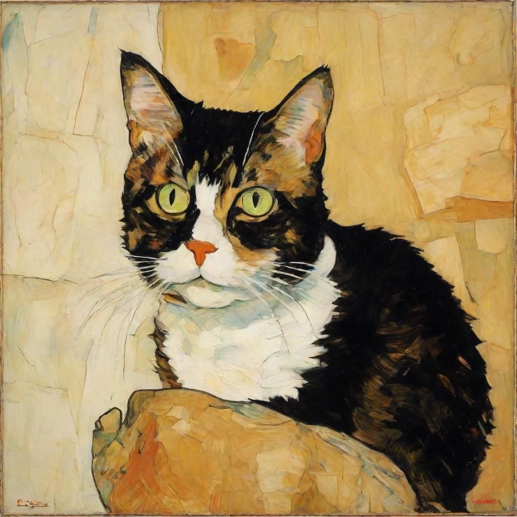 Cat Supervisor: Schiele and Constable Inspired Drawing