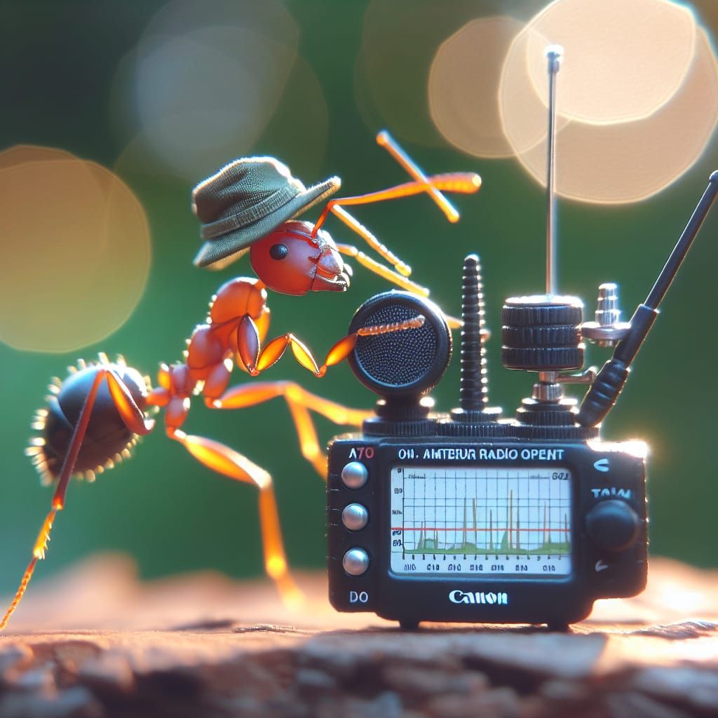 Ant Amateur Radio Operator in Vivid Detail
