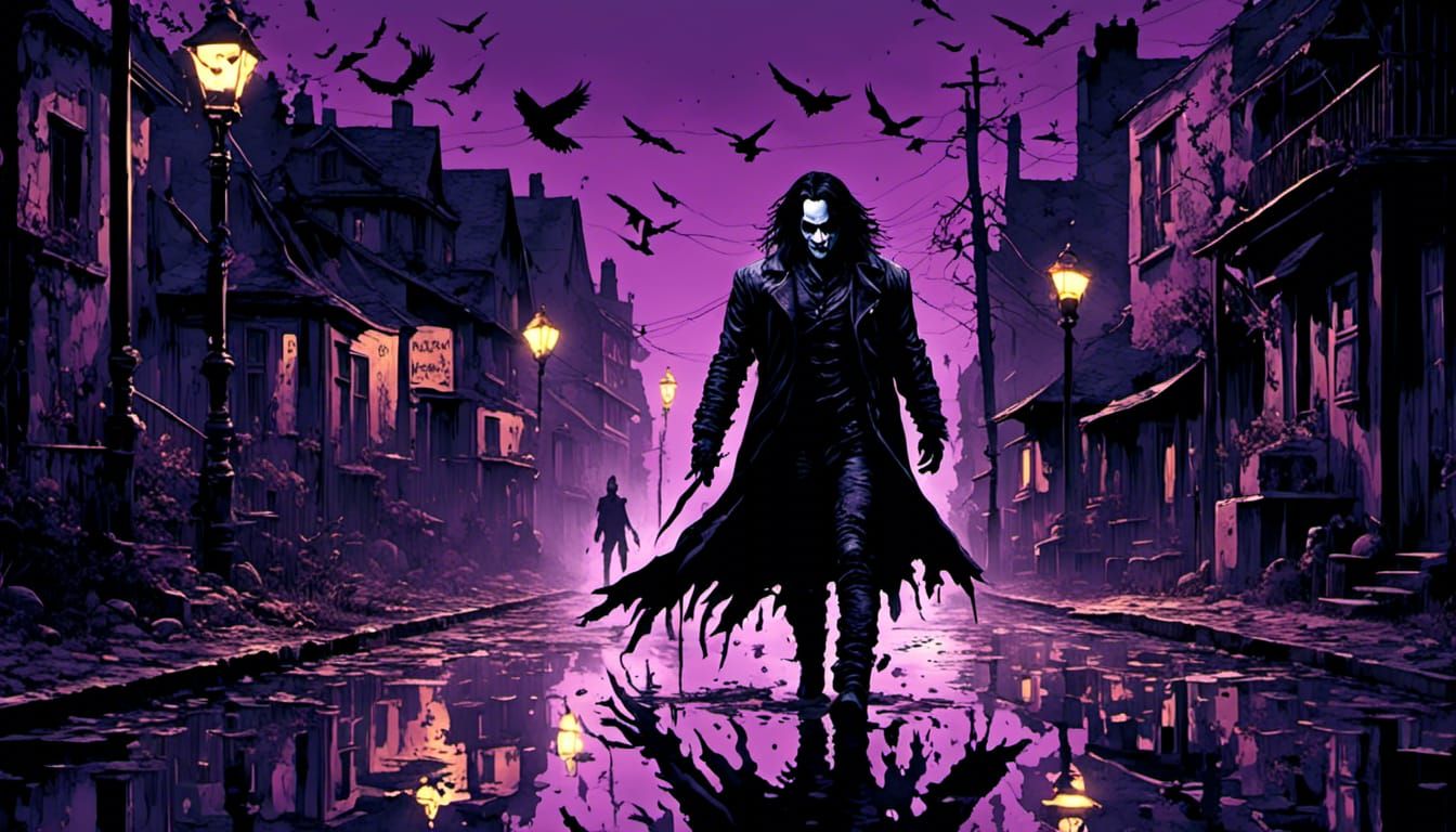 The Crow in purple rain