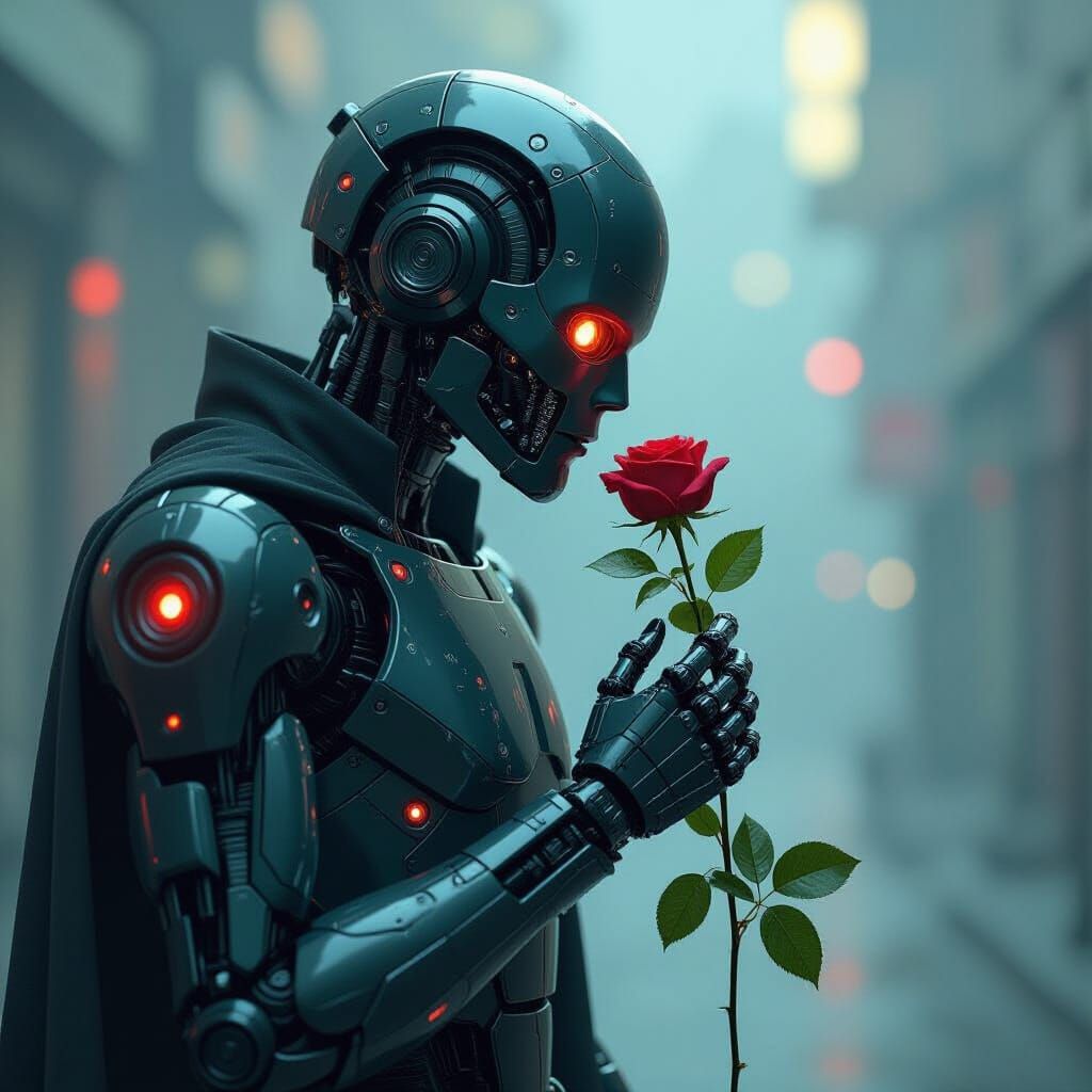 Brutal Robot-Cyborg With Visible Mechanisms & Bioluminescent...